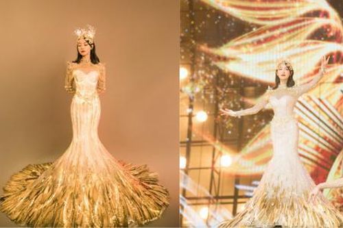 Hình ảnh 'Nữ thần Kim Ưng' Tống Thiến do studio đăng tải khác một trời một vực ảnh thực tế