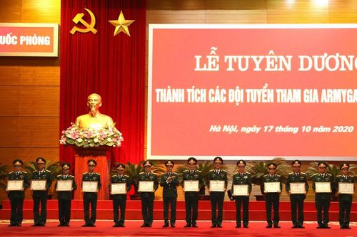 Tuyên dương các đội tuyển tham gia Hội thao quân sự quốc tế năm 2020