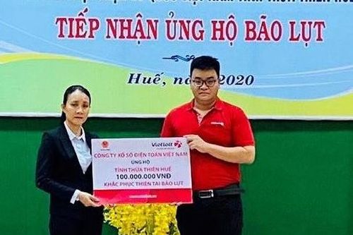 Vietlott ủng hộ 300 triệu cho đồng bào miền Trung