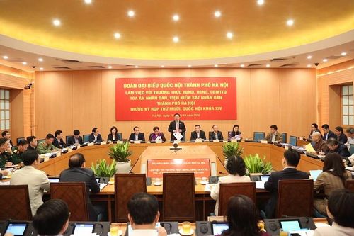 Đoàn Đại biểu Quốc hội TP Hà Nội làm việc với các cơ quan trước Kỳ họp thứ Mười, Quốc hội khóa XIV