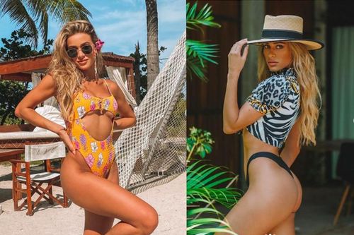 Mê mẩn ngắm mẫu nội y 9x Cindy Prado với áo tắm cắt xẻ, lộ chân ngực