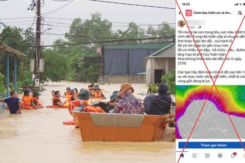 Thông tin kêu gọi sơ tán do ngập lụt cả chục mét trên Facebook là tin giả