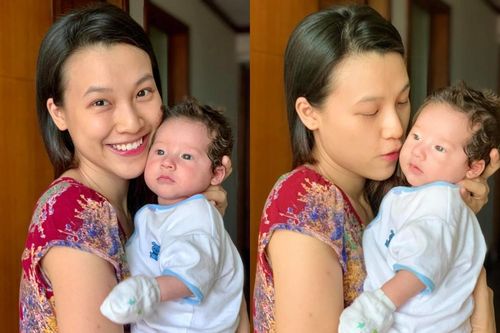 Nhóc tì nhà Hoàng Oanh gây thương nhớ bởi diện mạo lai Tây ngày càng kháu khỉnh, đáng yêu