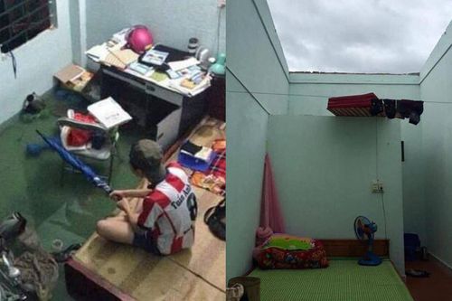 Sinh viên miền Trung xoay sở mùa mưa lũ: Gió quật bay cả mái nhà, 'câu cá' trong phòng trọ