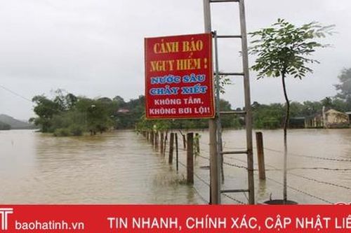 Vùng hạ du Vũ Quang vẫn ngập sâu, nhiều địa bàn bị cô lập