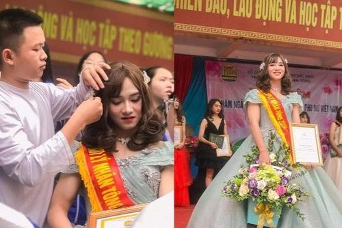 Nam sinh với màn giả gái 'xuất thần' khiến nhiều người mê mẩn, xuất sắc 'ẵm' luôn danh hiệu Á khôi của trường