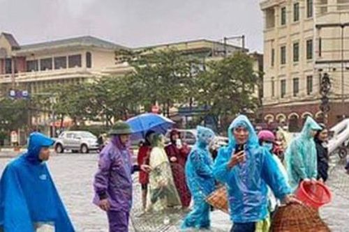 TP. Hà Tĩnh biến thành sông, người dân đổ xô ra đường bắt cá