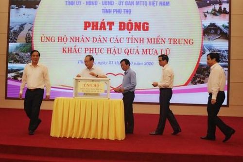 Phú Thọ phát động ủng hộ nhân dân các tỉnh miền Trung