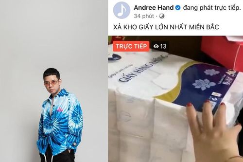 Rapper Andree bất ngờ livestream bán giấy vệ sinh?