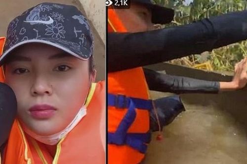 Hoa hậu Kỳ Duyên bị lật thuyền khi đi cứu trợ ở Quảng Bình
