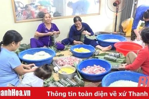 1.000 bánh chưng của phụ nữ khu phố 1 thị trấn Kim Tân gửi về Miền Trung