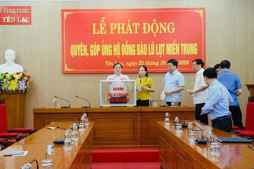 Yên Lạc (Vĩnh Phúc): Phát động ủng hộ đồng bào miền Trung khắc phục thiệt hại do thiên tai