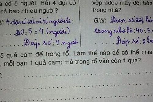 Bài toán lớp 2 chia 5 quả cam siêu đơn giản mà khiến 90% phụ huynh giơ tay xin hàng