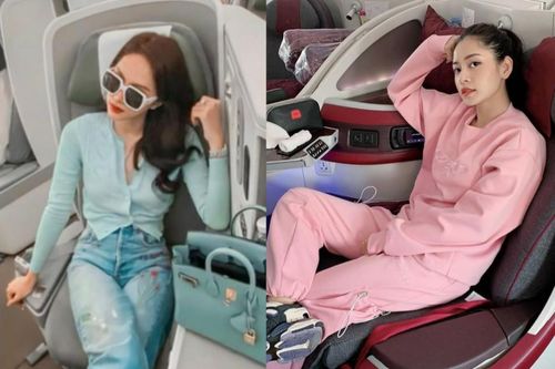 Ngọc Trinh mang túi nửa tỷ ngồi ghế thương gia, Ngô Thanh Vân đơn giản mà cuốn hút vô đối