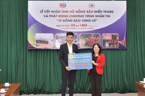 Med Group trao 1,5 tỷ đồng tới Hội Chữ Thập đỏ Việt Nam ủng hộ đồng bào miền Trung