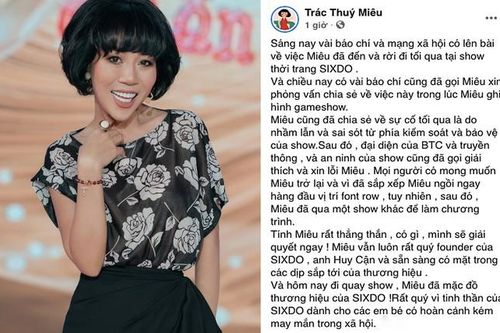 Trác Thúy Miêu lên tiếng về việc ném thiệp mời và bỏ về ở show Đỗ Mạnh Cường