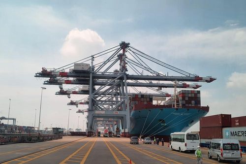 Chiêm ngưỡng 'siêu tàu' vận tải container lớn bậc nhất thế giới cập cảng Việt Nam