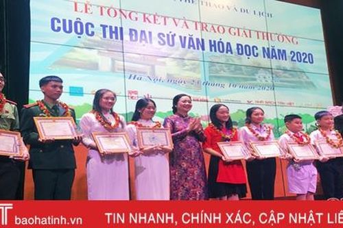 Hà Tĩnh giành 18 giải Cuộc thi Đại sứ Văn hóa đọc năm 2020