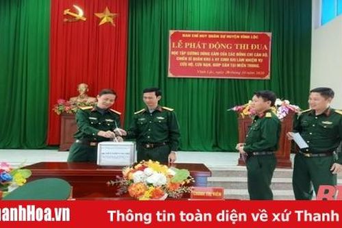 BCH Quân sự huyện Vĩnh Lộc phát động thi đua học tập gương dũng cảm của cán bộ, chiến sĩ hy sinh khi làm nhiệm vụ tại Miền Trung