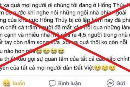 Xử phạt 4 trường hợp đăng tin sai sự thật về tình hình mưa lũ