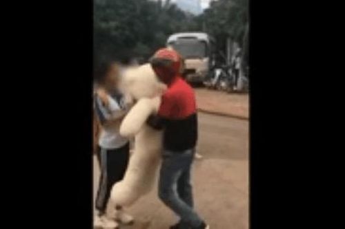 Đem gấu bông 'khổng lồ' đi tỏ tình bị từ chối, thanh niên còn có hành động khiến nữ sinh bực bội ra mặt