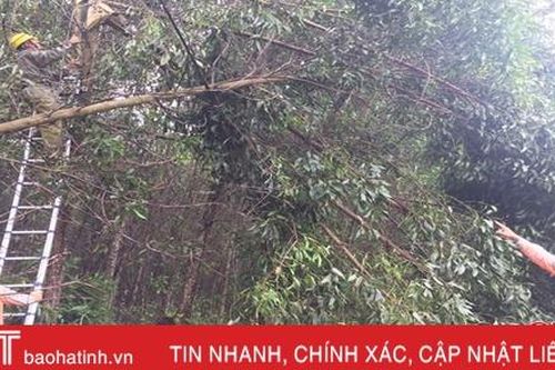 Điện lực Hà Tĩnh tập trung xử lý sự cố lưới điện do mưa bão