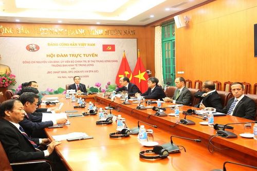 Trưởng ban Kinh tế TW hội đàm trực tuyến với Nhóm 3 tổ chức tài chính phát triển