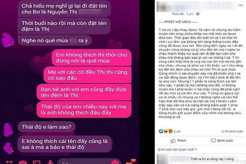 Bà nội đặt tên cháu, nàng dâu chê 'quê', phản ứng của chồng mới đáng nói