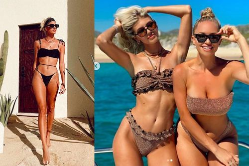 Mẫu cao 1m80 Devon Windsor khoe dáng tuyệt mỹ bên hội chị em hoa hậu ở biển
