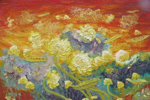 Triển lãm 'Sen Thanh Tịnh' của họa sĩ Vũ Tuyên: Ngắm tranh sen mà ngỡ dáng người