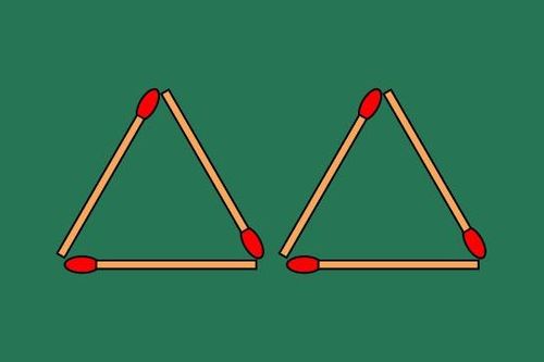 Di chuyển 3 que diêm để tạo thành 4 tam giác đều