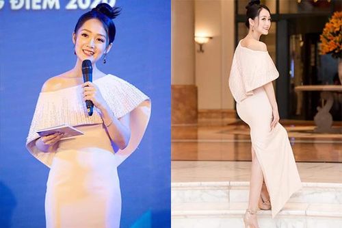 MC Thu Hà thời sự 19h duyên dáng với đầm vai lệch