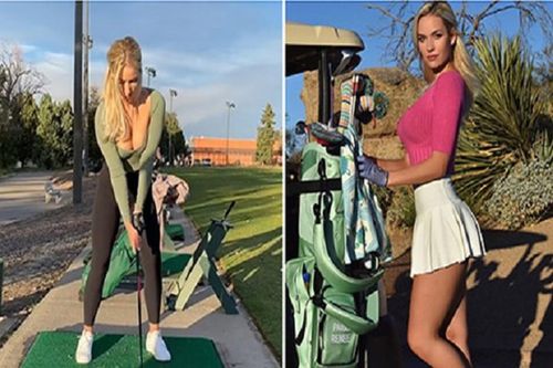 Mỹ nhân làng Golf ngượng chín mặt vì mặc áo hớ hênh ra sân