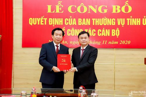 Đồng chí Lê Đức Cường giữ chức Trưởng ban Tổ chức Tỉnh ủy Nghệ An