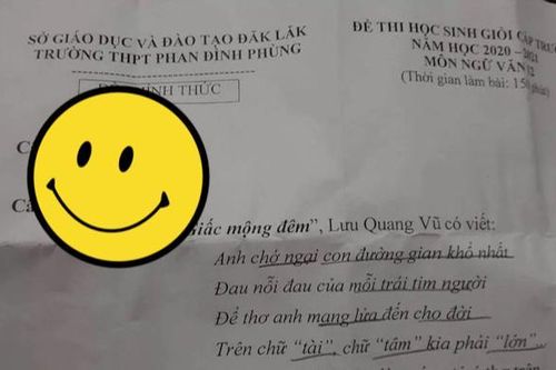 Đề thi Ngữ Văn với chỉ vỏn vẹn 3 từ nhưng đầy ý nghĩa nhân văn khiến cư dân mạng thích thú