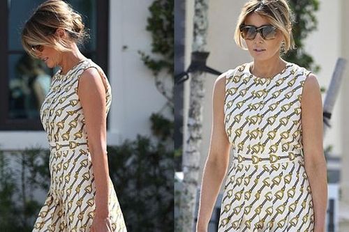 Bà Melania diện váy 4.500 USD đi bỏ phiếu ở bang quê nhà của ông Trump