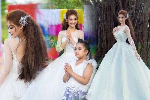 Hóa cô dâu lộng lẫy, 'Nữ hoàng tạo nét' Kiều Loan xinh như thiên thần diễn Vedette