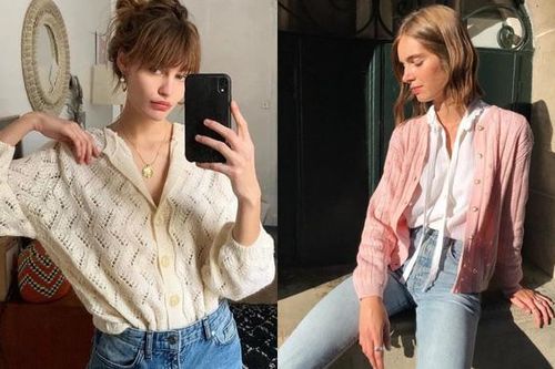 Học phụ nữ Pháp 3 cách diện áo cardigan mỏng tuyệt đẹp