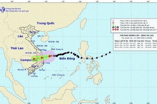 Bão số 10 suy yếu thành áp thấp nhiệt đới, đi vào đất liền các tỉnh từ Quảng Ngãi đến Phú Yên