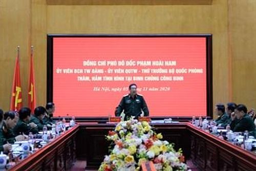 Phó đô đốc Phạm Hoài Nam thăm, làm việc với Binh chủng Công binh
