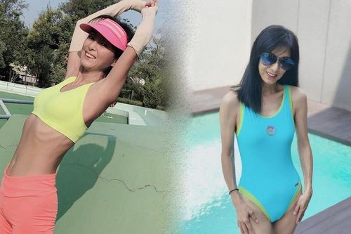 Tình cũ của Thành Long diện áo tắm khoe vóc dáng thon thả bất ngờ ở tuổi 65