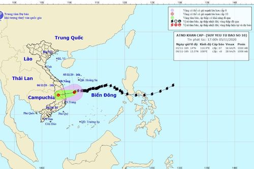 Bão số 10 suy yếu thành áp thấp nhiệt đới trước khi đi vào đất liền