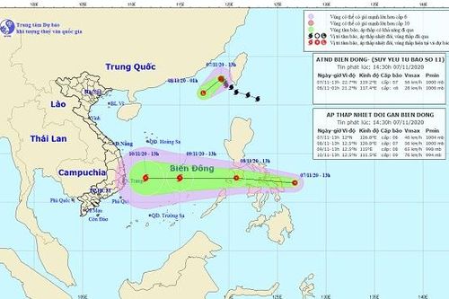 Bão số 11 suy yếu thành áp thấp nhiệt đới, khu vực Bắc Biển Đông có sóng lớn và gió mạnh