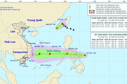 Dự báo thời tiết: Bão số 11 vừa suy yếu, xuất hiện áp thấp mới có khả năng thành bão giật cấp 10 vào Biển Đông
