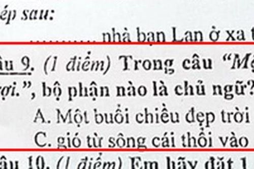 Đề bài Tiếng Việt tìm chủ ngữ trong câu, lắt léo đến mức cư dân mạng tranh cãi kịch liệt