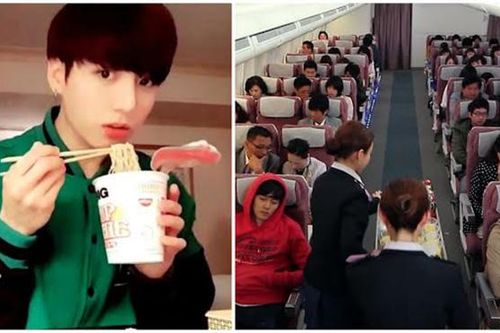 BTS 'tài' đến mức khiến toàn bộ hành khách trên máy bay ăn mì ramen