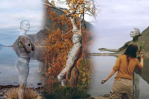 Sửng sốt với bộ ảnh 'body-painting' siêu thực trong giá lạnh 0 độ C