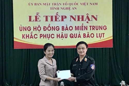 Ủy ban MTTQ Việt Nam tỉnh Nghệ An tiếp nhận thêm 250 triệu đồng ủng hộ thiên tai