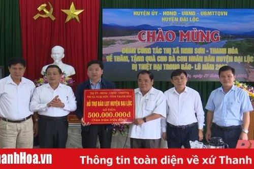 Thị xã Nghi Sơn hỗ trợ huyện Đại Lộc (tỉnh Quảng Nam) khắc phục bão, lũ