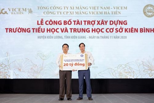 Huyện Kiên Lương, Kiên Giang: Vicem Hà Tiên tài trợ xây dựng trường học